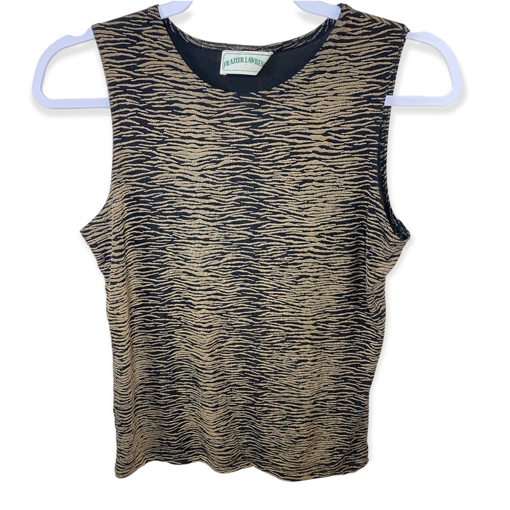 Vintage Frazier Lawrence Tiger Print Stretchy Tank Top